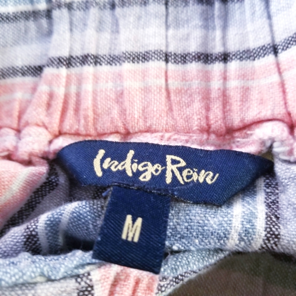 Women's Indigo Rein Wide Leg Cropped Pants. Elastic Waist Size M - Picture 2 of 2